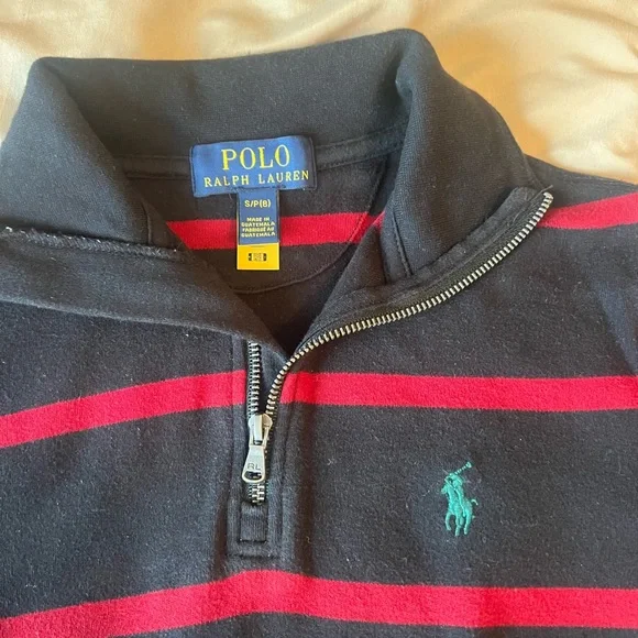 Polo by Ralph Lauren Black and Red Striped Kids Shirt - Picture 3 of 4